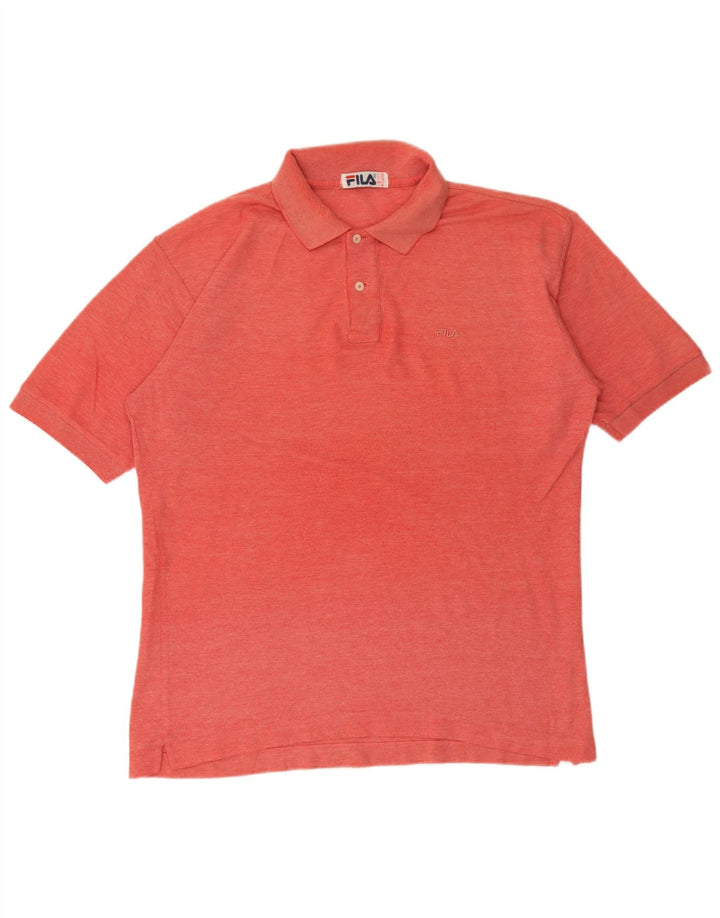 Fila Herre Polo Shirt IT 52 Stor Rød Bomuld