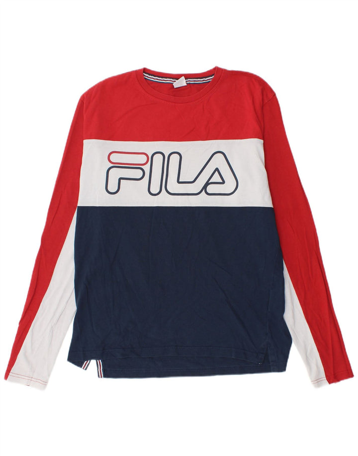 Fila Herre Tennis Grafisk Top Langærmet IT 46 Lille Flerfarvet