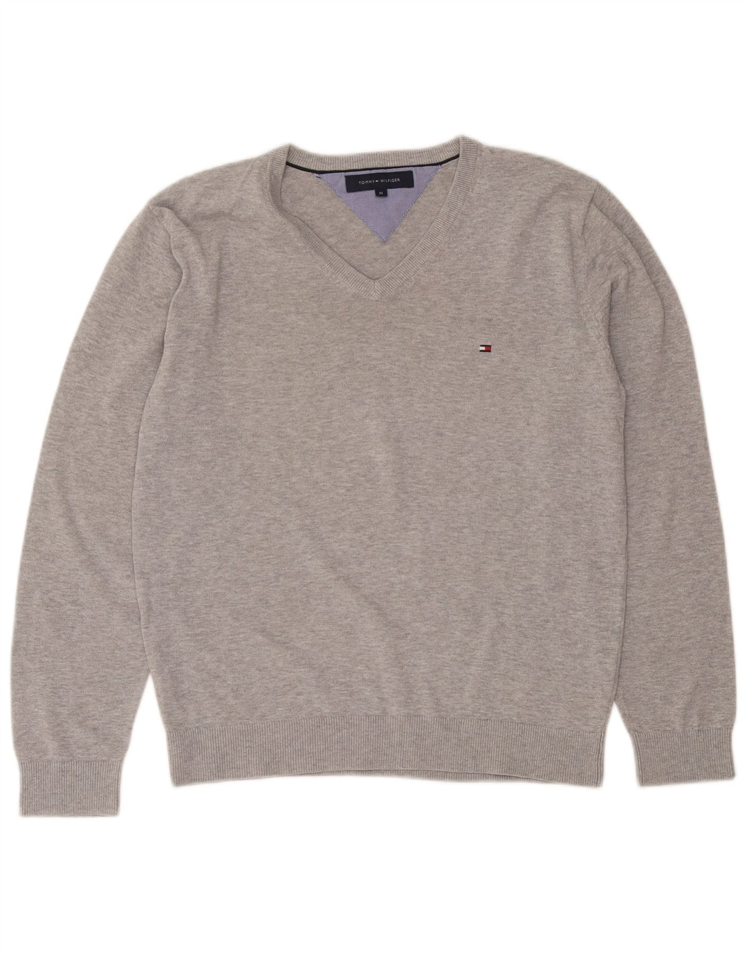 Tommy Hilfiger Herre V-hals sweater Medium Grå Bomuld