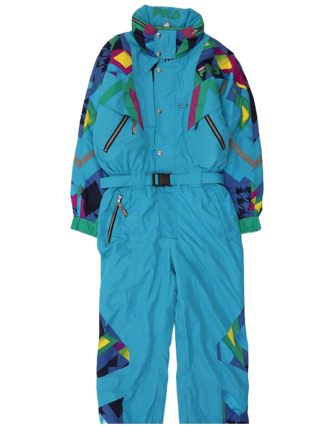 Fila Ski Jumpsuit til mænd Small Blue Colourblock Polyester