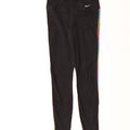 NIKE Womens Dri Fit Leggings UK 8 Small  Black Striped Polyester