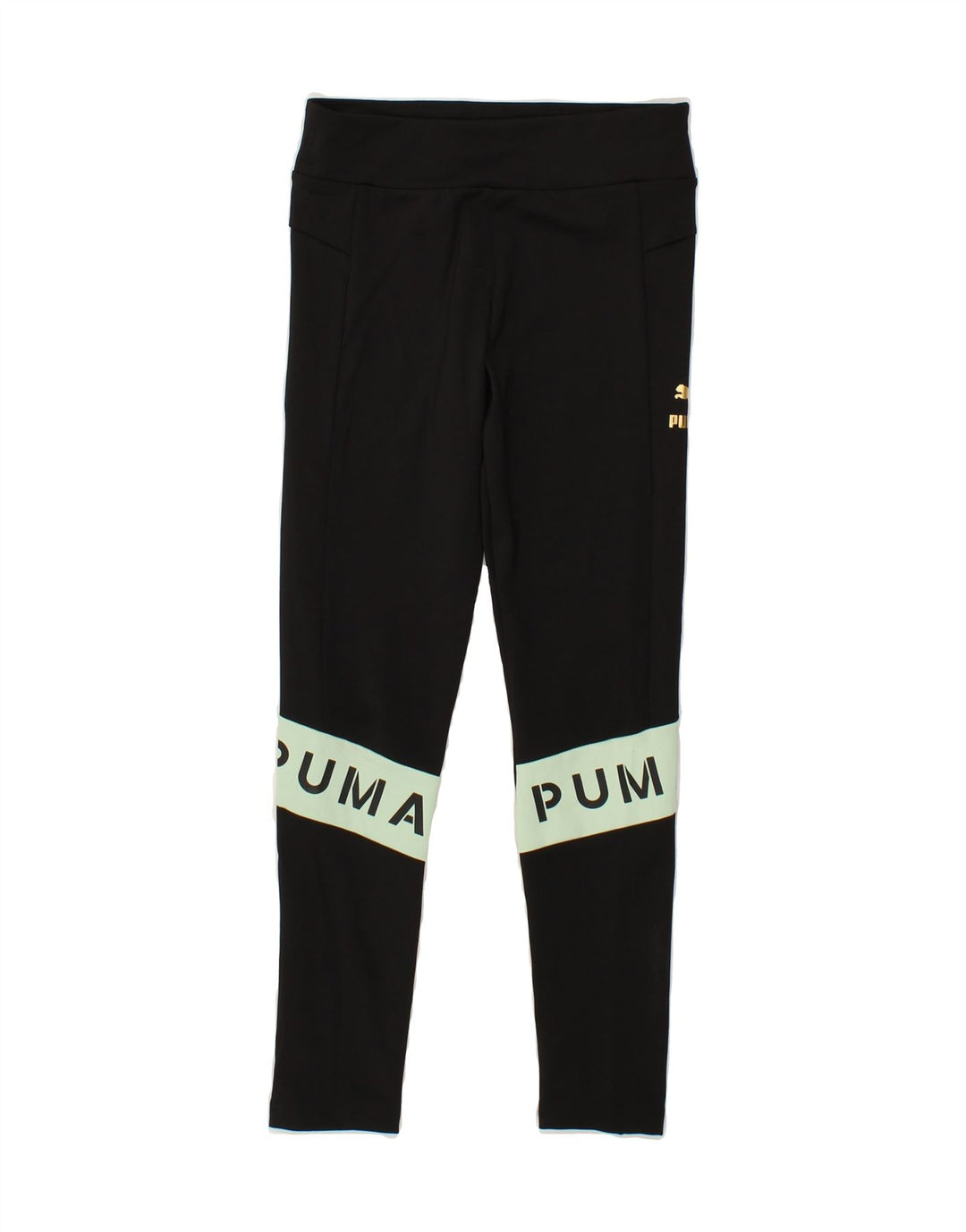 PUMA Girls Graphic Leggings 11-12 Years  Black Polyester Vintage Puma and Second-Hand Puma from Messina Hembry 