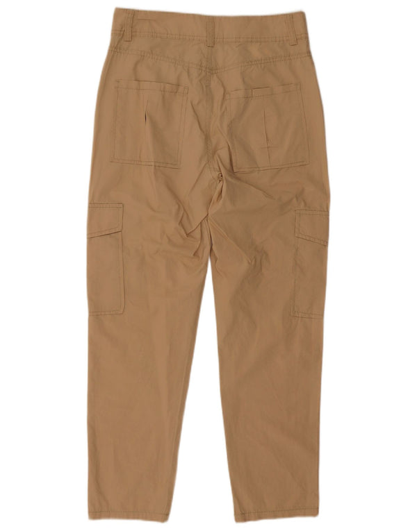 Benetton Dame Crop Cargo Bukser UK 6 XS W28 L25 Beige Bomuld