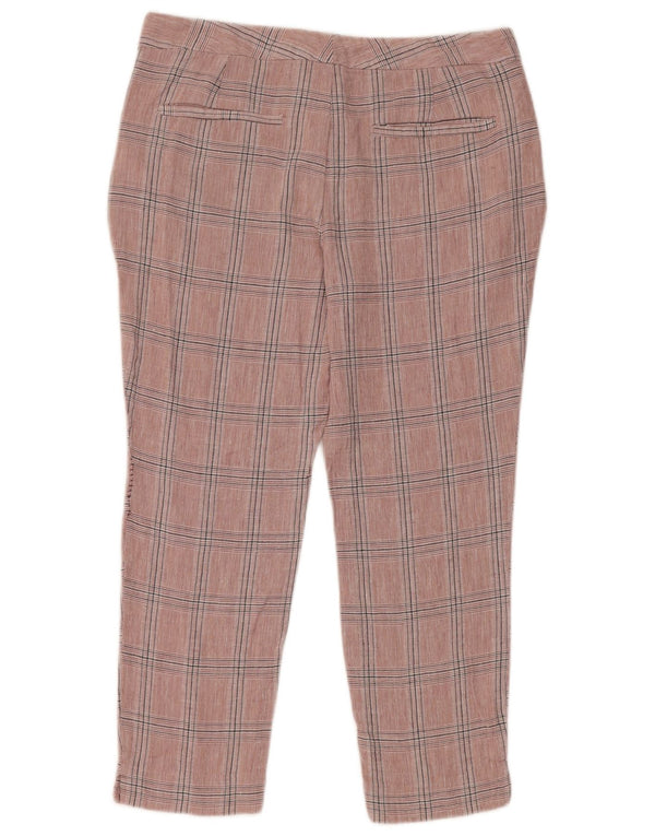 Zara Womens Crop Slim Chino-bukser EU 38 Small W28 L23 Pink ternet viskose