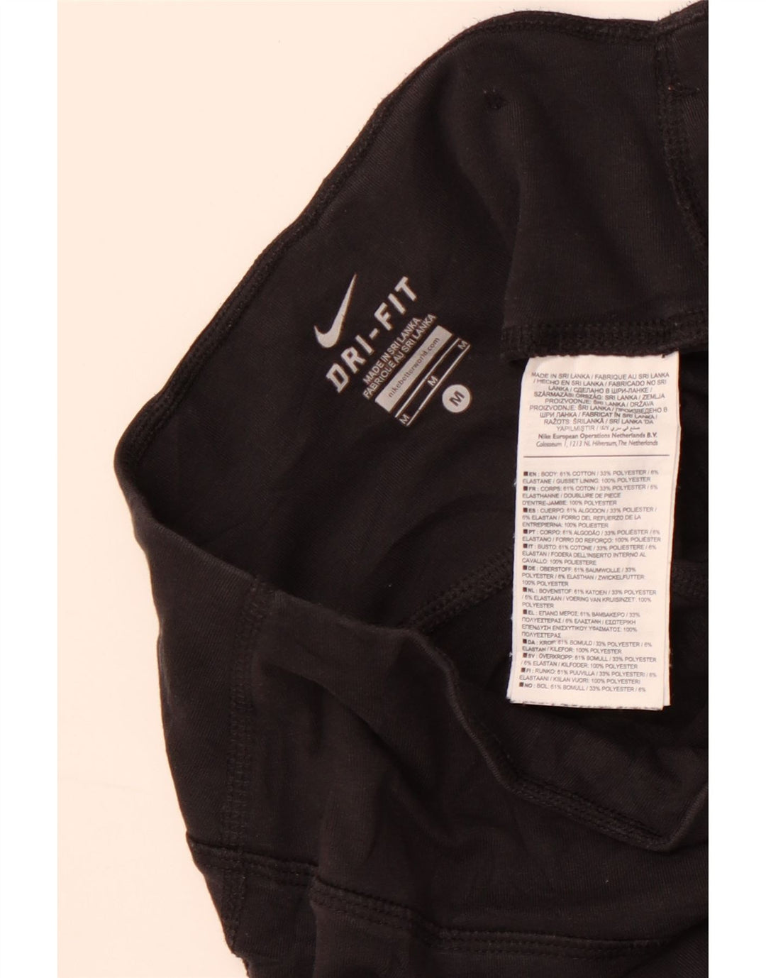 Nike Dame Dri Fit træningsdragt Bukser UK 14 Medium Sort Bomuld