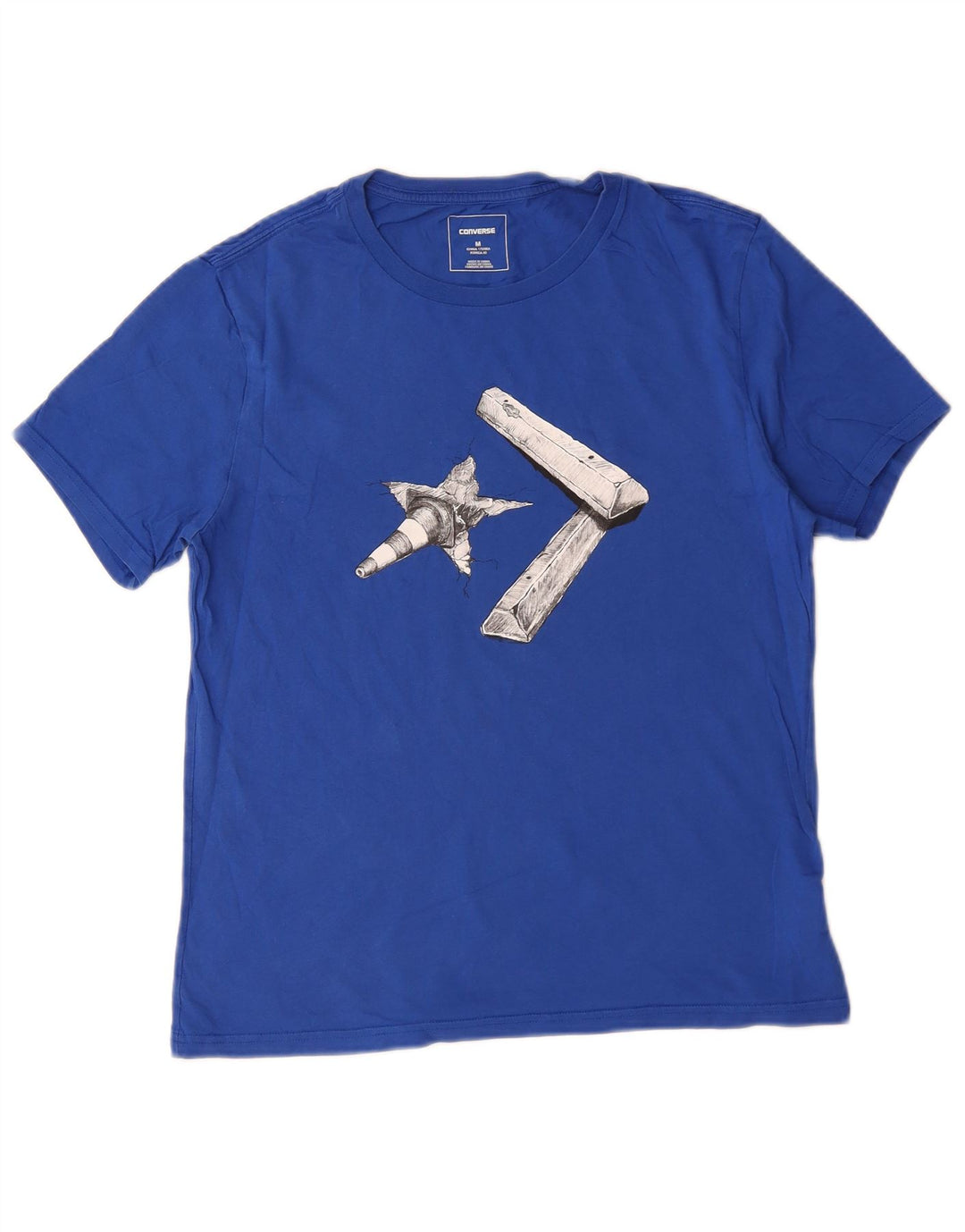 Converse Grafisk T-shirt til mænd, mellemblå bomuld