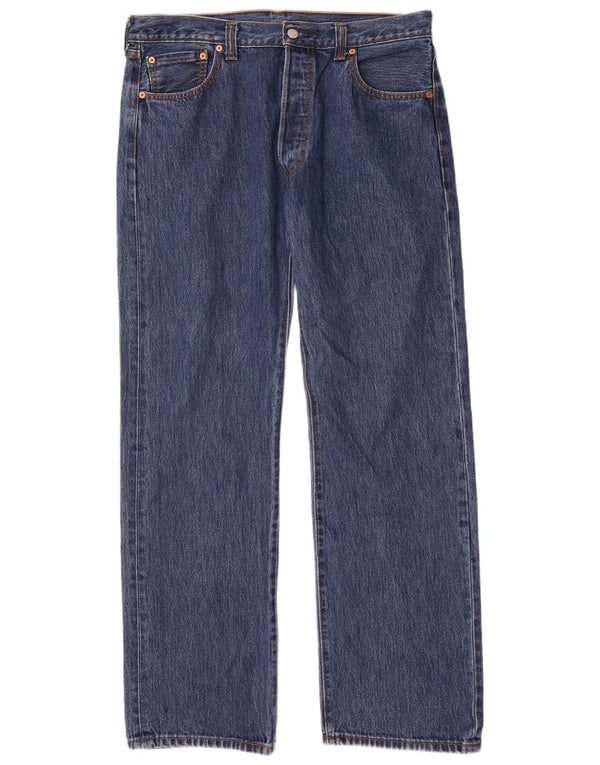Levi's Herre 501 Straight Jeans W36 L32 Blå