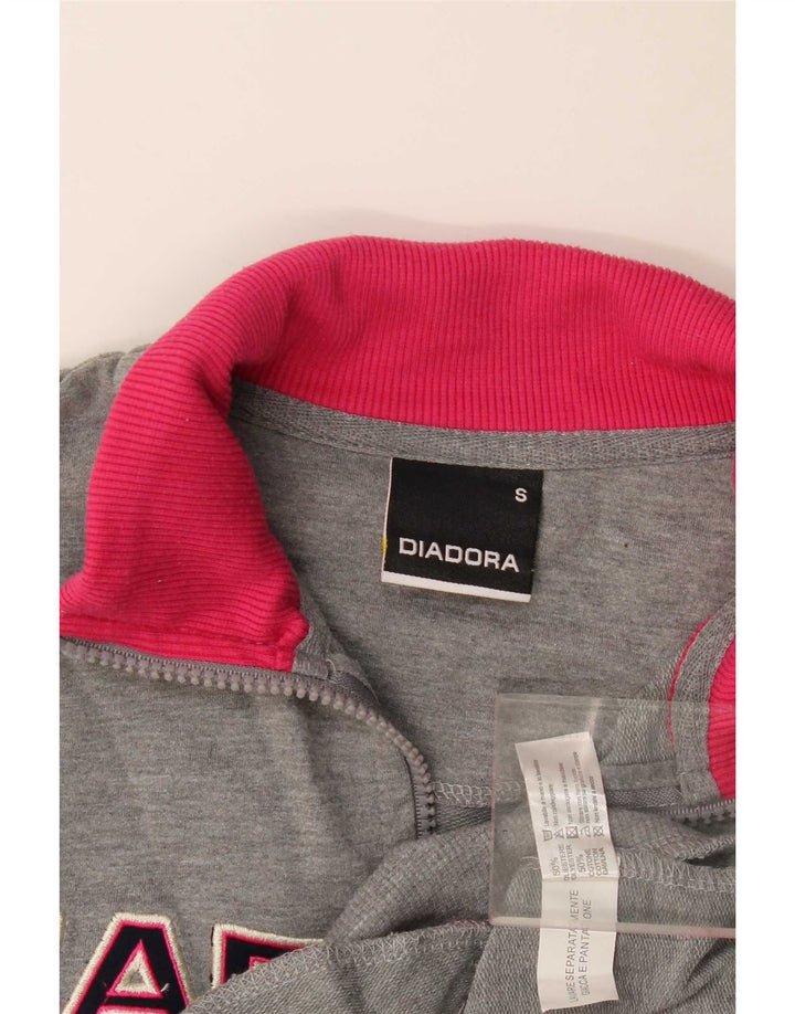 Diadora Grafisk træningsdragt topjakke til kvinder UK 10 Small Grey Colourblock