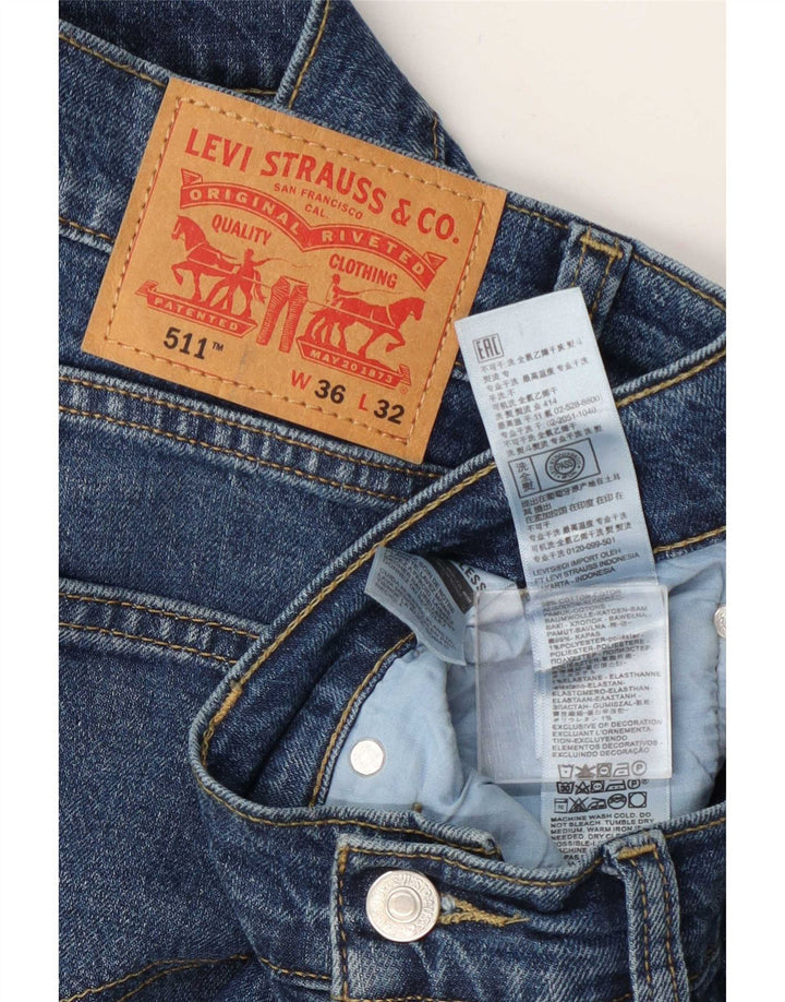 Levi's Herre 511 Slim Jeans W36 L32 Blå Bomuld