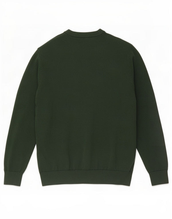 Marks & Spencer Herretrøjetrøje med rund hals Medium Green Fair Isle Bomuld