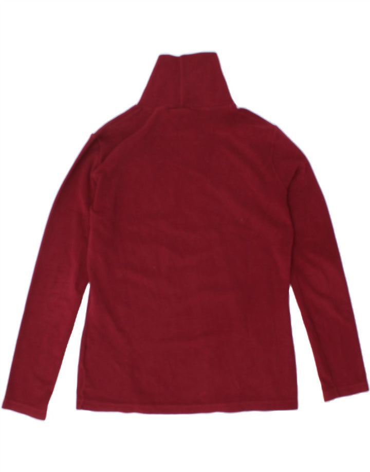 INVICTA Womens Roll Neck Fleece Jumper UK 14 Medium Burgundy Vintage Invicta and Second-Hand Invicta from Messina Hembry 
