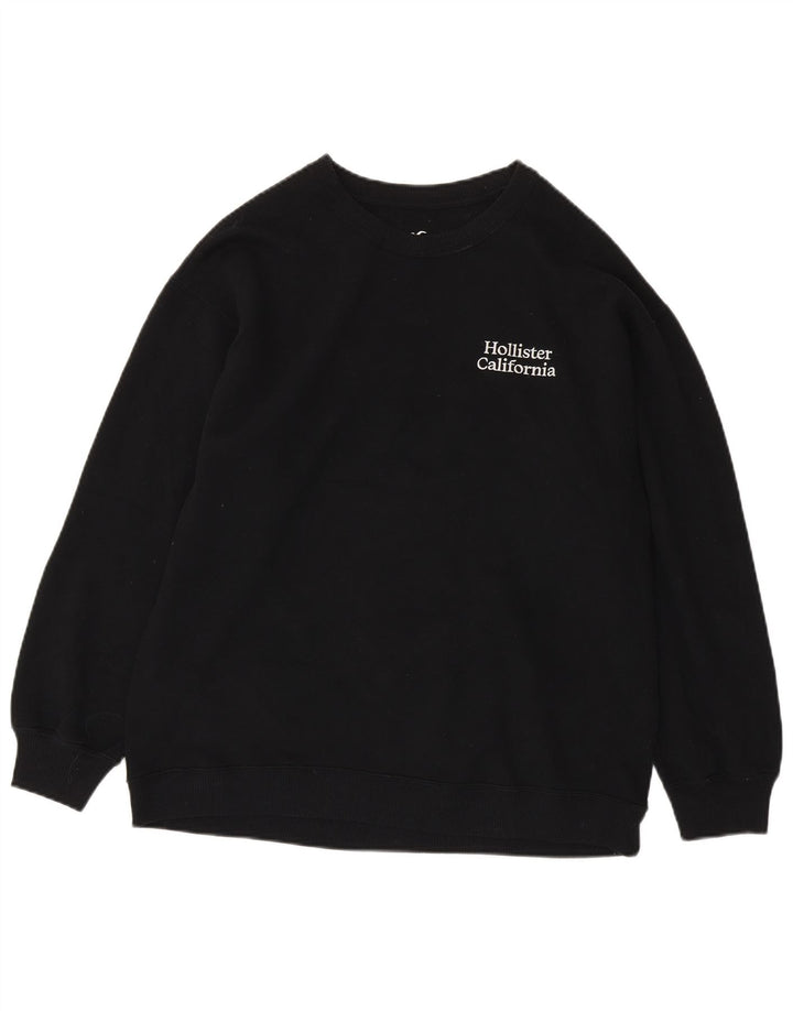 Hollister Sweatshirt til mænd, lille sort bomuld