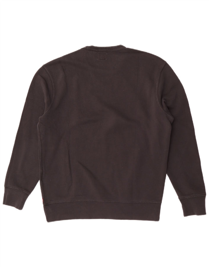 Levi's Dame grafisk sweatshirt Jumper UK 14 Medium Sort Bomuld