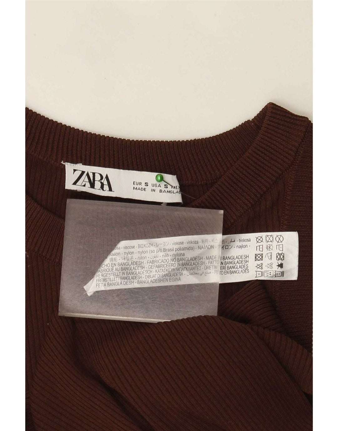 Zara Damevest Top UK 8 Small Brown Viscose