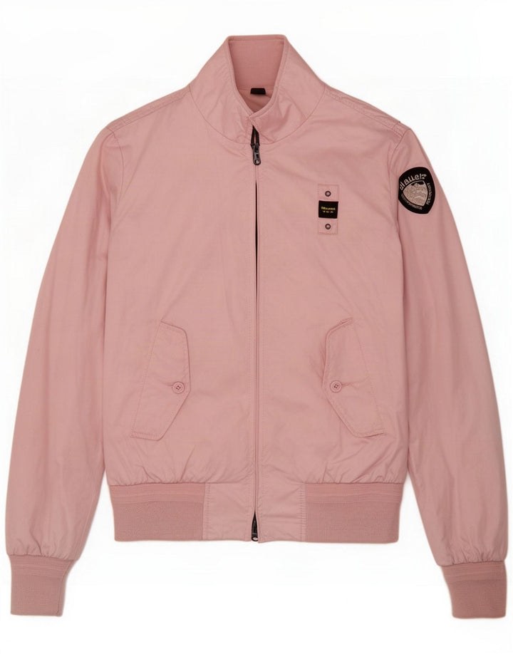 Blauer Womens Bomber Jacket UK 14 Medium Pink Polyester