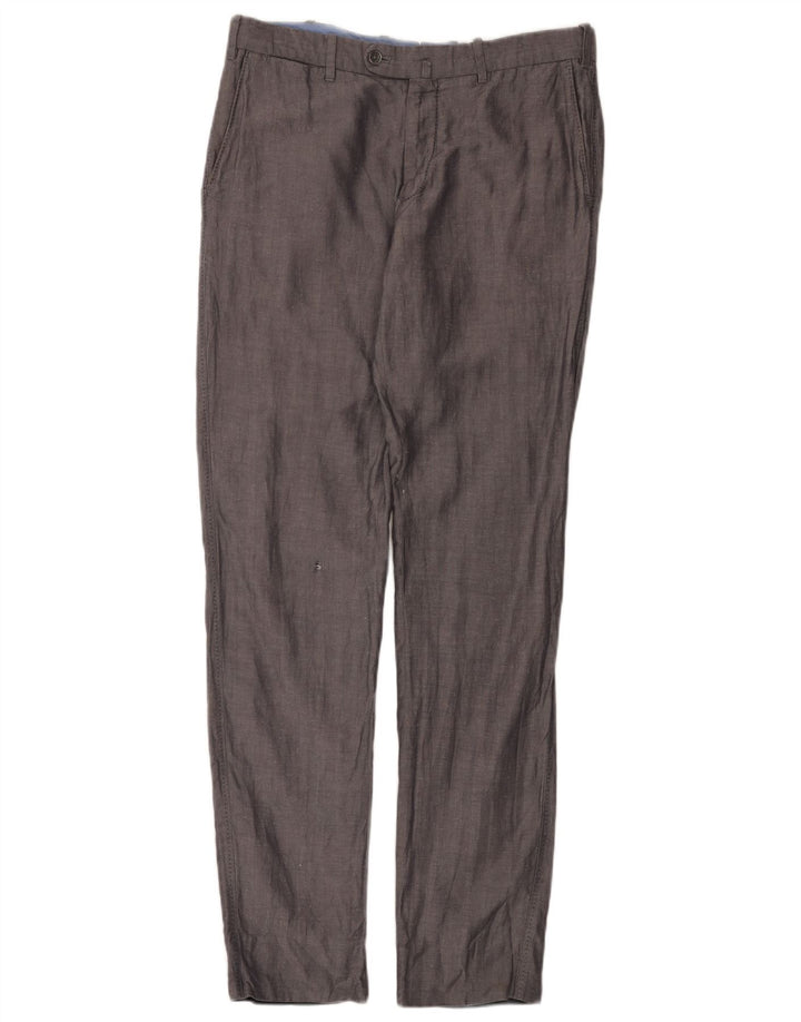 Massimo Dutti Herre Slim Suit Bukser EU 42 Large W32 L32 Grå Sildeben