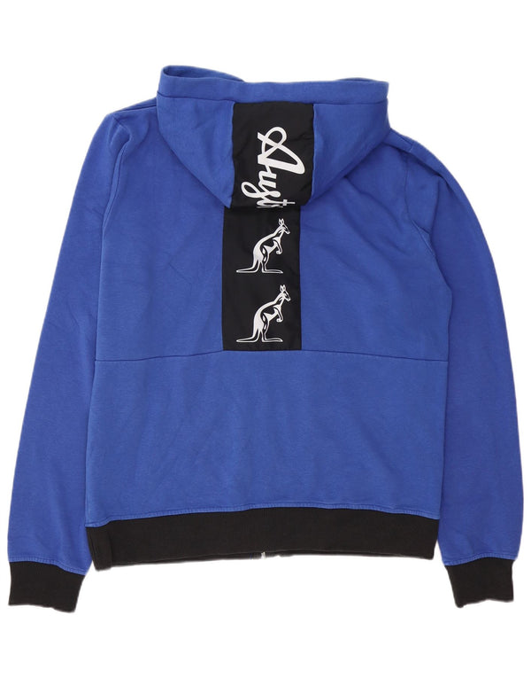 AUSTRALIAN L'ALPINA Herre grafisk hættetrøje med lynlås 2XL blå farveblok