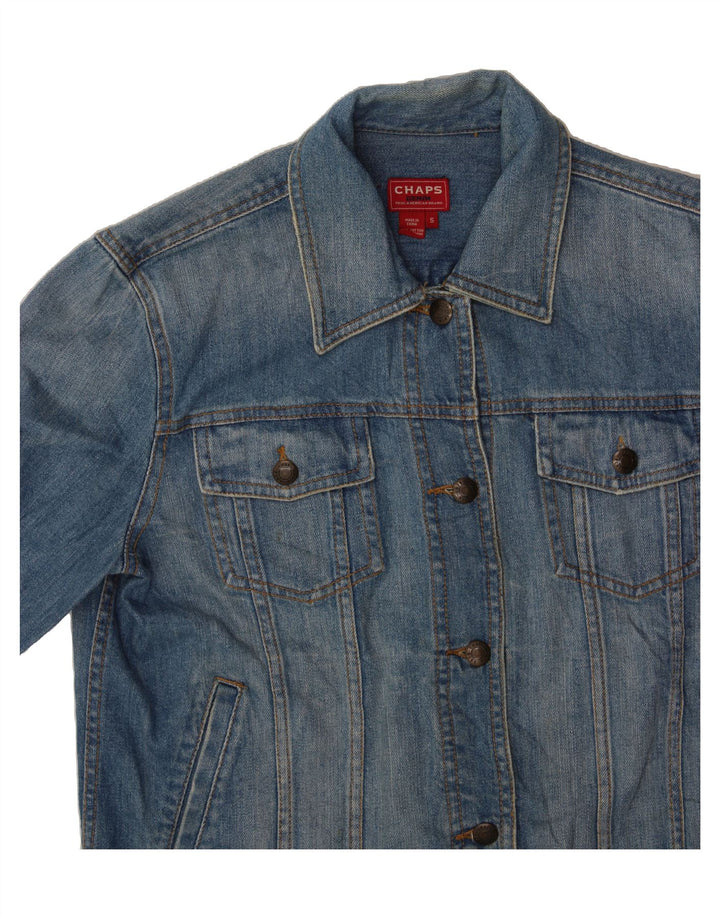 CHAPS Womens Oversized Denim Jacket UK 10 Small Blue Cotton Vintage Chaps and Second-Hand Chaps from Messina Hembry 