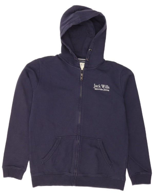 Jack Wills drenge Regular Fit hættetrøje med lynlås 15-16 år marineblå bomuld
