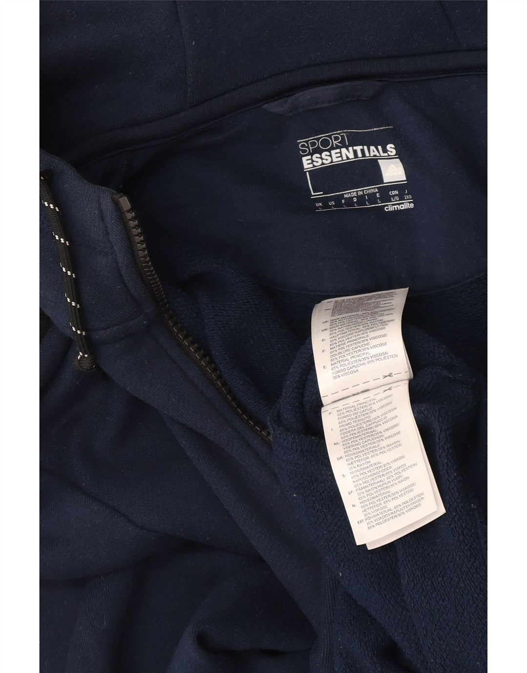 Adidas Herre Climalite Hættetrøje Sweater med lynlås Stor marineblå polyester