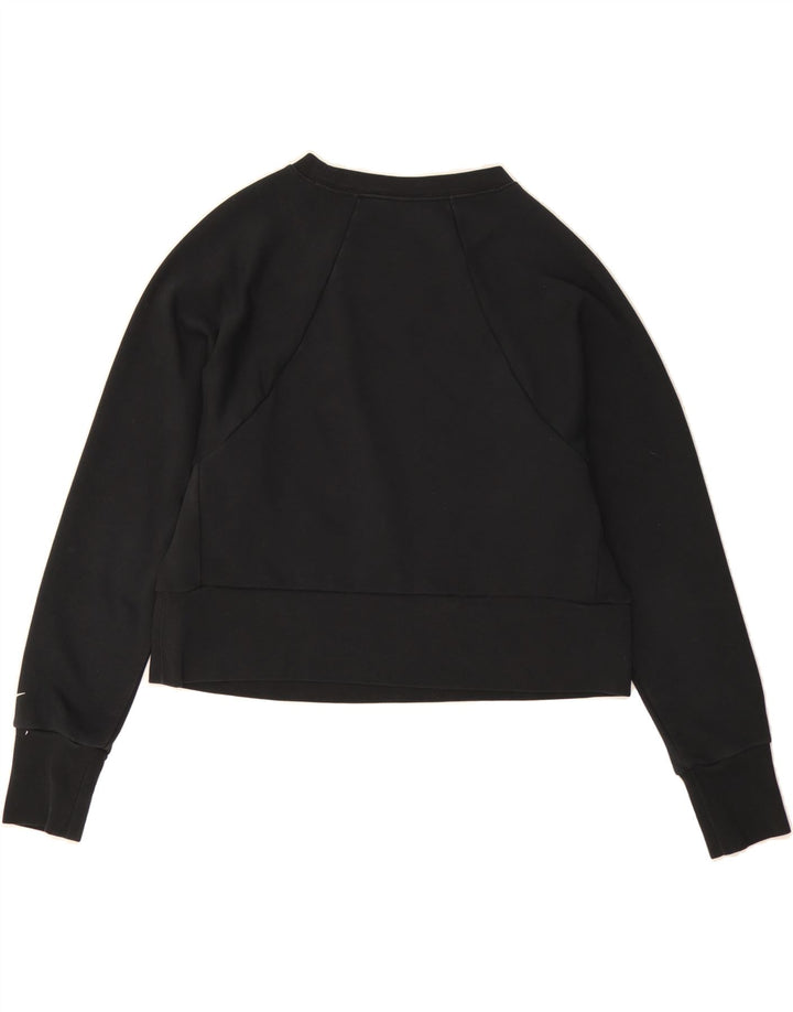 NIKE Womens Oversized Graphic Crop Sweatshirt Jumper UK 10 Small Black Vintage Nike and Second-Hand Nike from Messina Hembry 