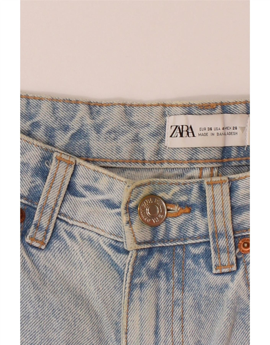 ZARA Womens Distressed Straight Jeans EU 36 XS W26 L33 Blue Vintage Zara and Second-Hand Zara from Messina Hembry 