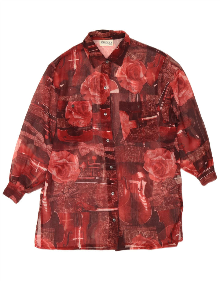 Penny Black Womens Shirt Bluse UK 8 Small Red Floral Polyester