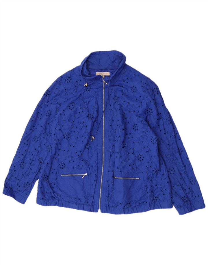 Laura Ashley Dame Bomber Jacket UK 20 2XL Blå Bomuld