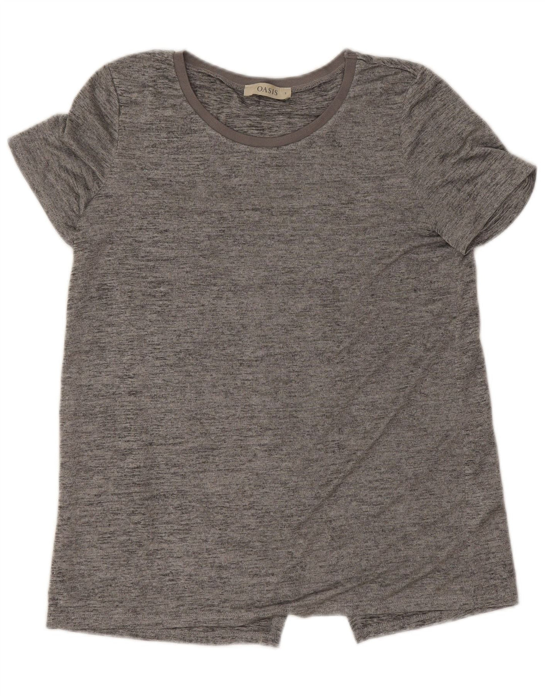 Oasis Dame T-Shirt Top UK 10 Small Grå Flecked Polyester