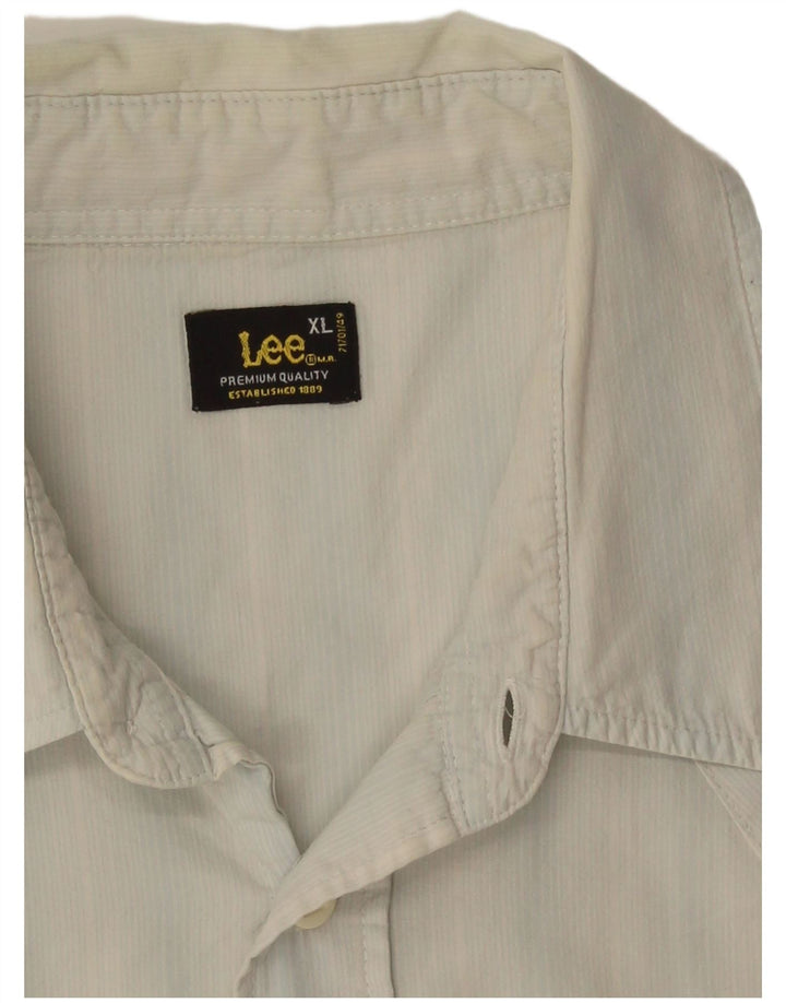 Lee Kortærmet Herreskjorte XL Blå Stribet