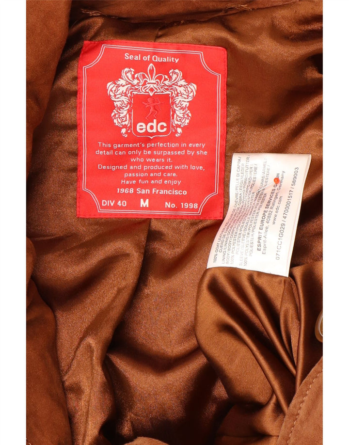 EDC Dame Ruskindsjakke UK 14 Medium Brun Læder
