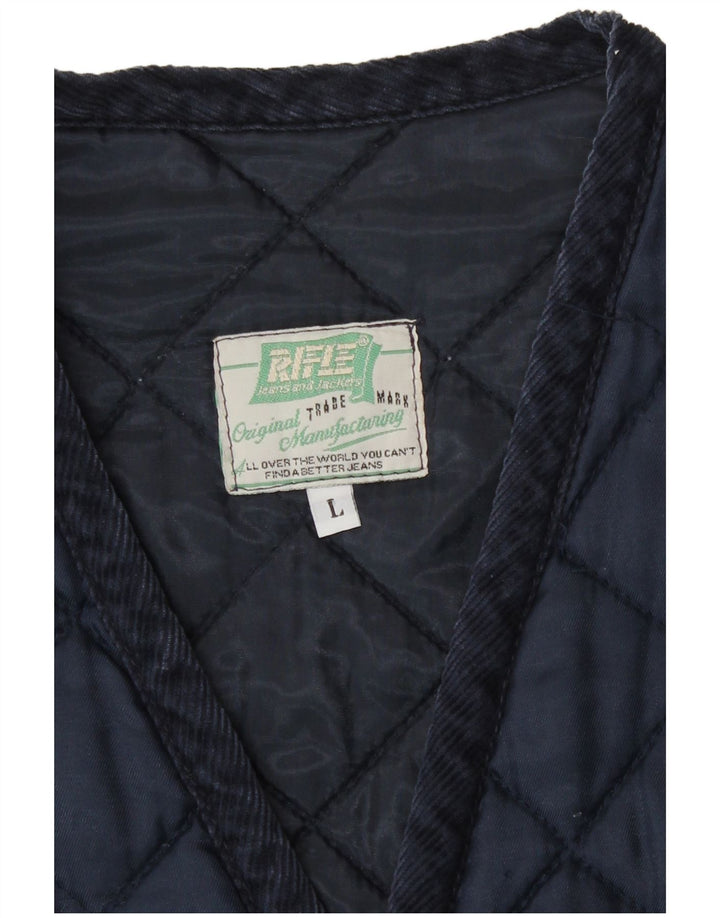 Rifle Herre Quiltet Jakke UK 40 Large Navy Blue