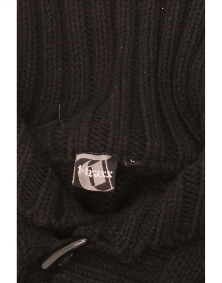 Vintage herre cardigan sweater stor sort akryl
