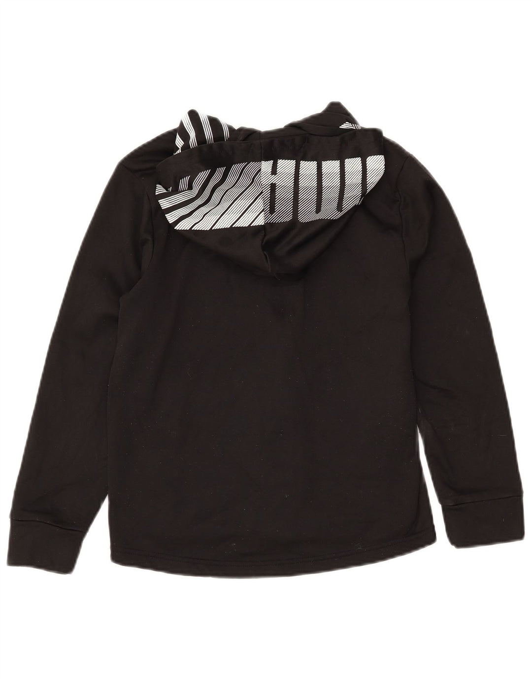 PUMA drenge grafisk hættetrøje med lynlås 10-11 år medium sort polyester