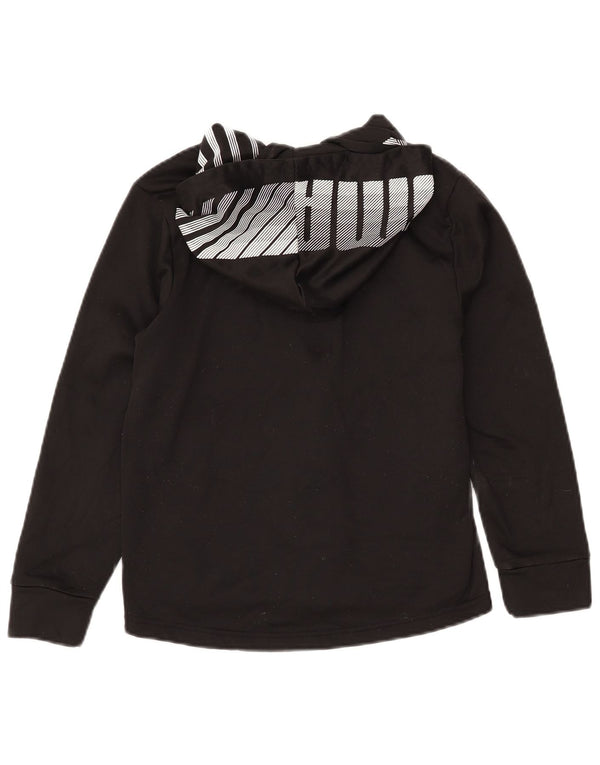 PUMA drenge grafisk hættetrøje med lynlås 10-11 år medium sort polyester