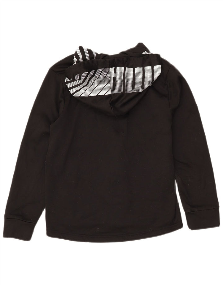 PUMA drenge grafisk hættetrøje med lynlås 10-11 år medium sort polyester