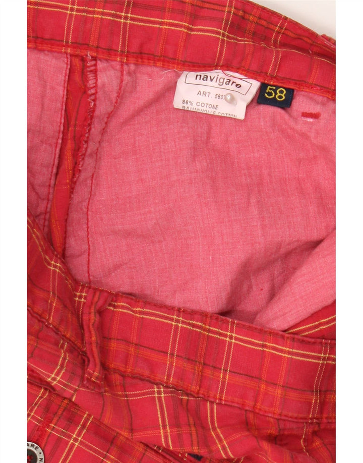 Navigare Herre Cargo Shorts W41 XL rød ternet bomuld