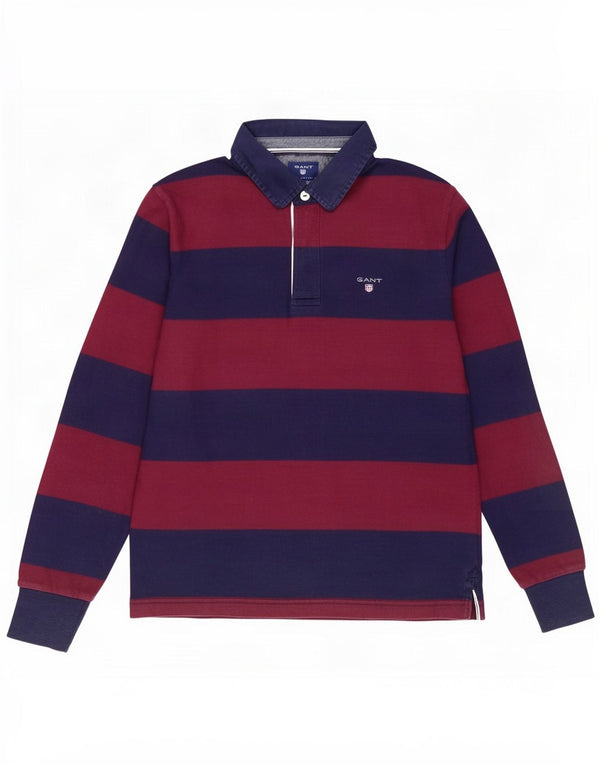 Gant Langærmet Rugby Polo Shirt Medium Marineblå Stribet bomuld