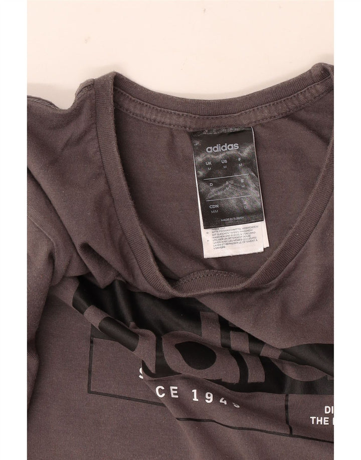 Adidas Herre grafisk T-shirt top mellemgrå bomuld