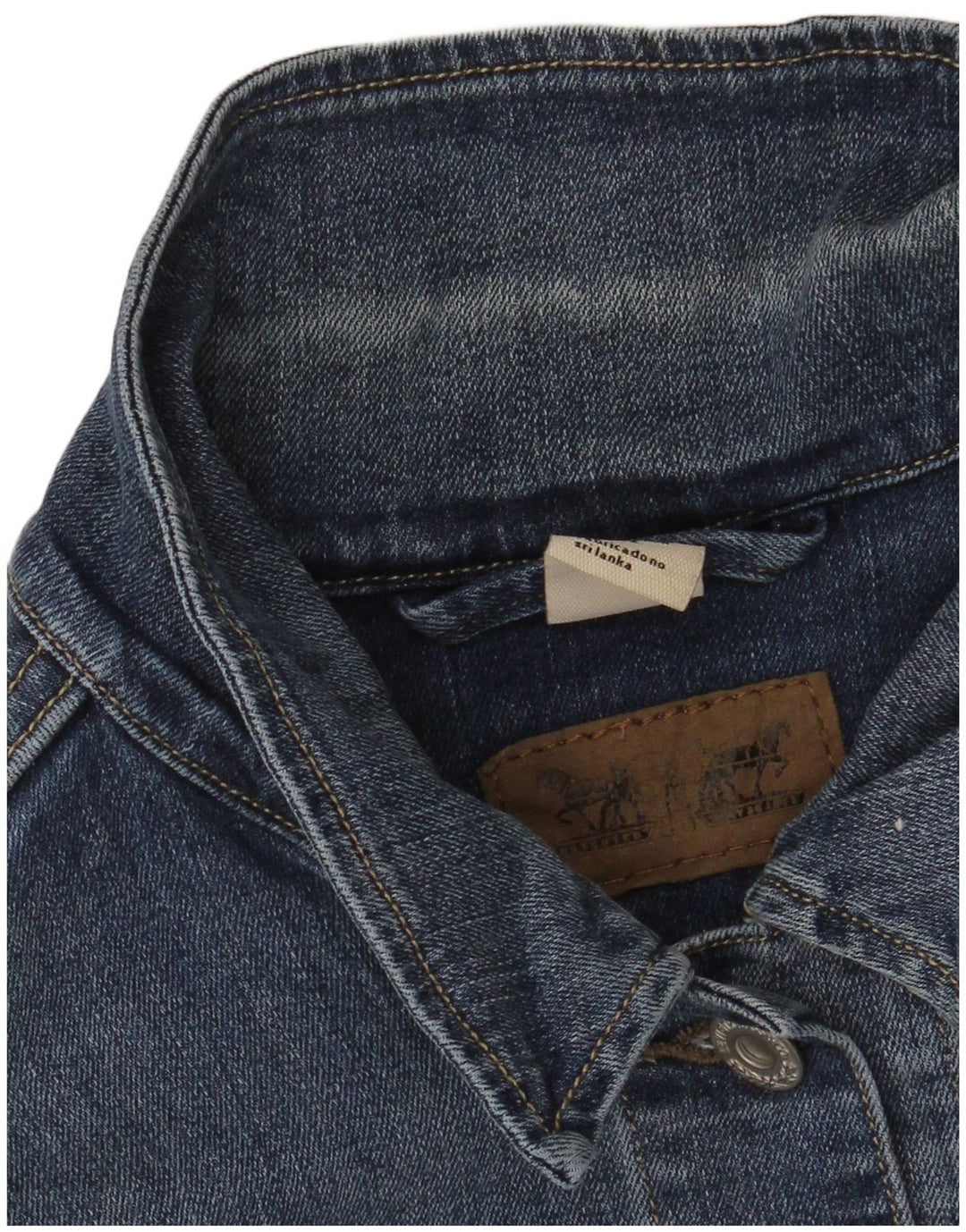 LEVI'S Dame Crop denimjakke UK 18 XL Blå Bomuld