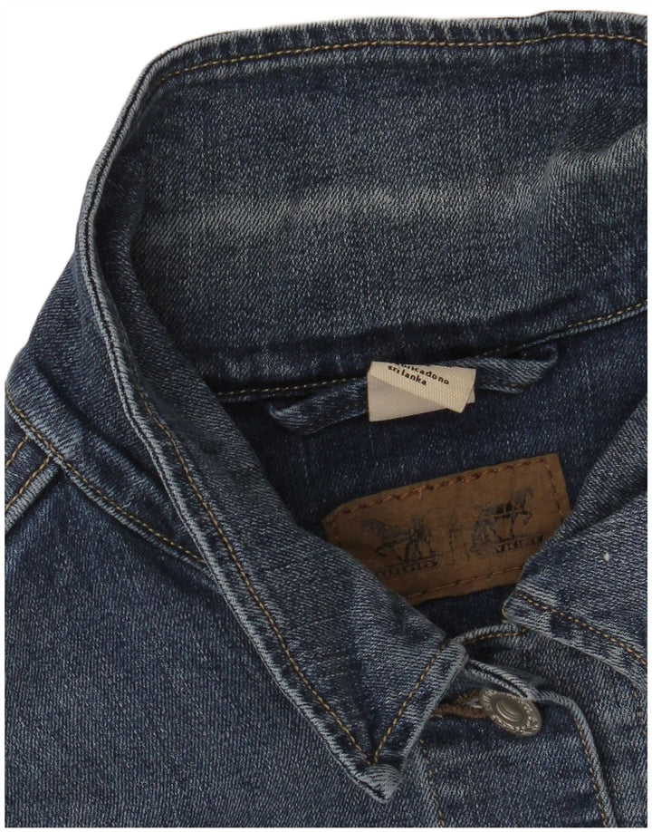 LEVI'S Dame Crop denimjakke UK 18 XL Blå Bomuld