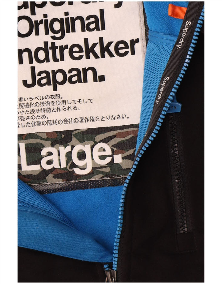 Superdry Windtrekker vindjakkejakke med hætte til mænd UK 40 Large Black