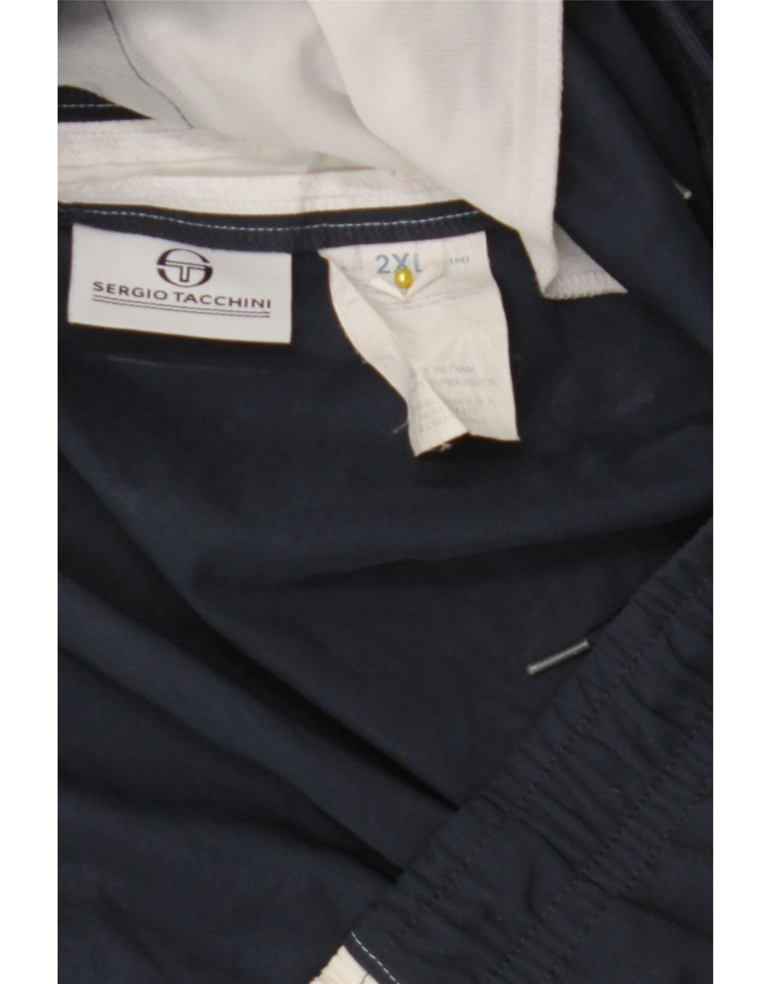 Sergio Tacchini Herre Sportshorts 2XL Navy Blue Colourblock Polyester