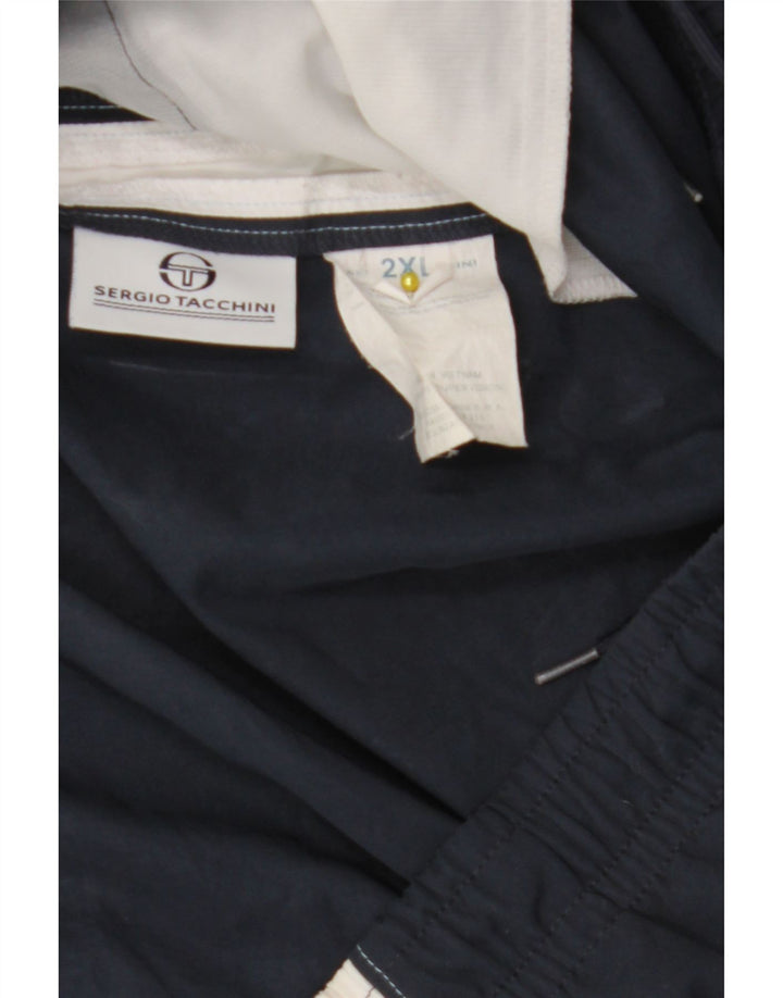 Sergio Tacchini Herre Sportshorts 2XL Navy Blue Colourblock Polyester