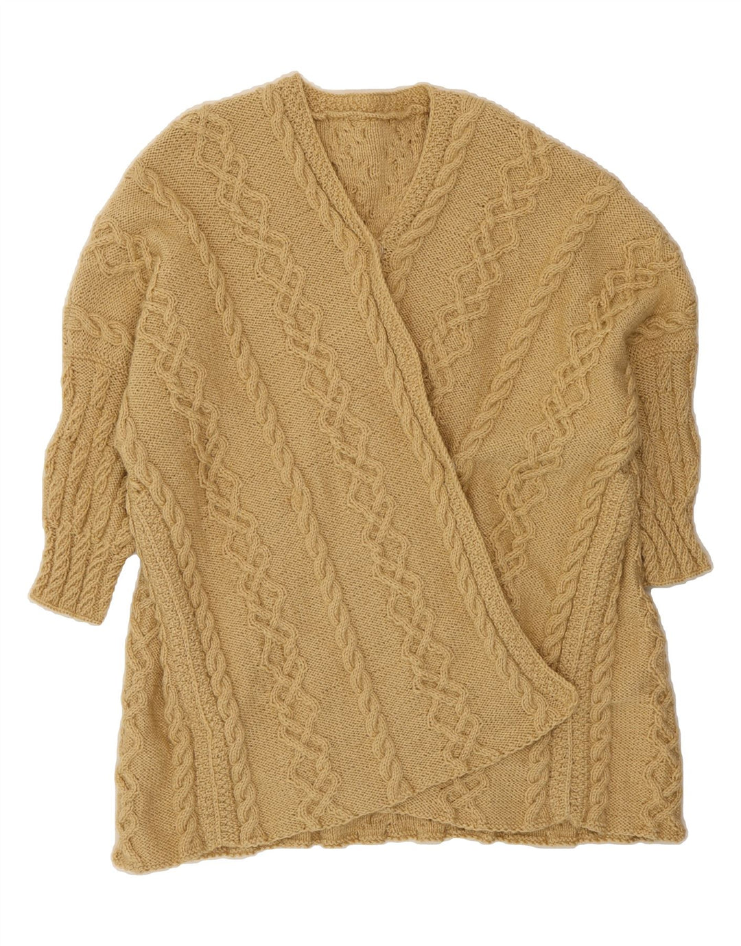 VINTAGE Womens Open Cardigan Sweater UK 20 2XL Beige Vintage Vintage and Second-Hand Vintage from Messina Hembry 