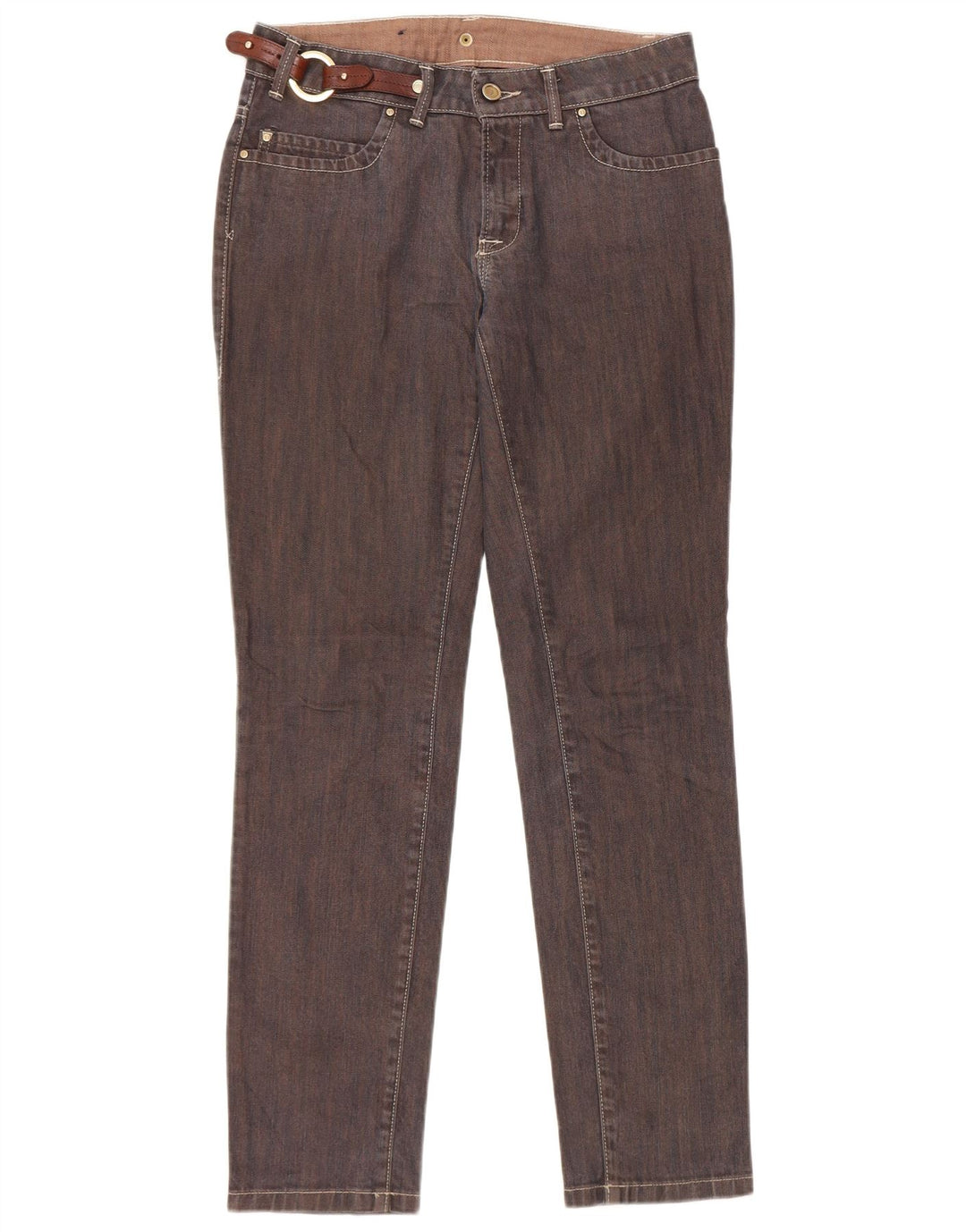 Trussardi Dame Slim Jeans W25 L30 Brun Bomuld