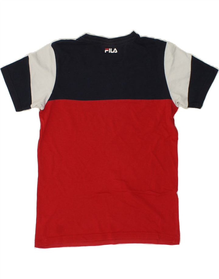 FILA Boys Graphic T-Shirt Top 13-14 Years Red Colourblock Vintage Fila and Second-Hand Fila from Messina Hembry 