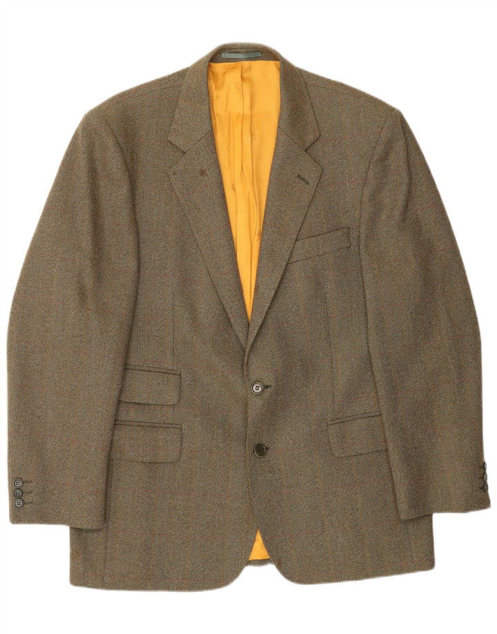Magee Herre 2-knaps blazerjakke UK 42 XL brun ternet uld