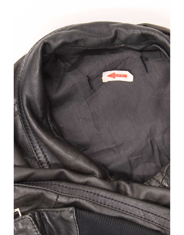 Vintage herre læderjakke IT 50 Medium Sort