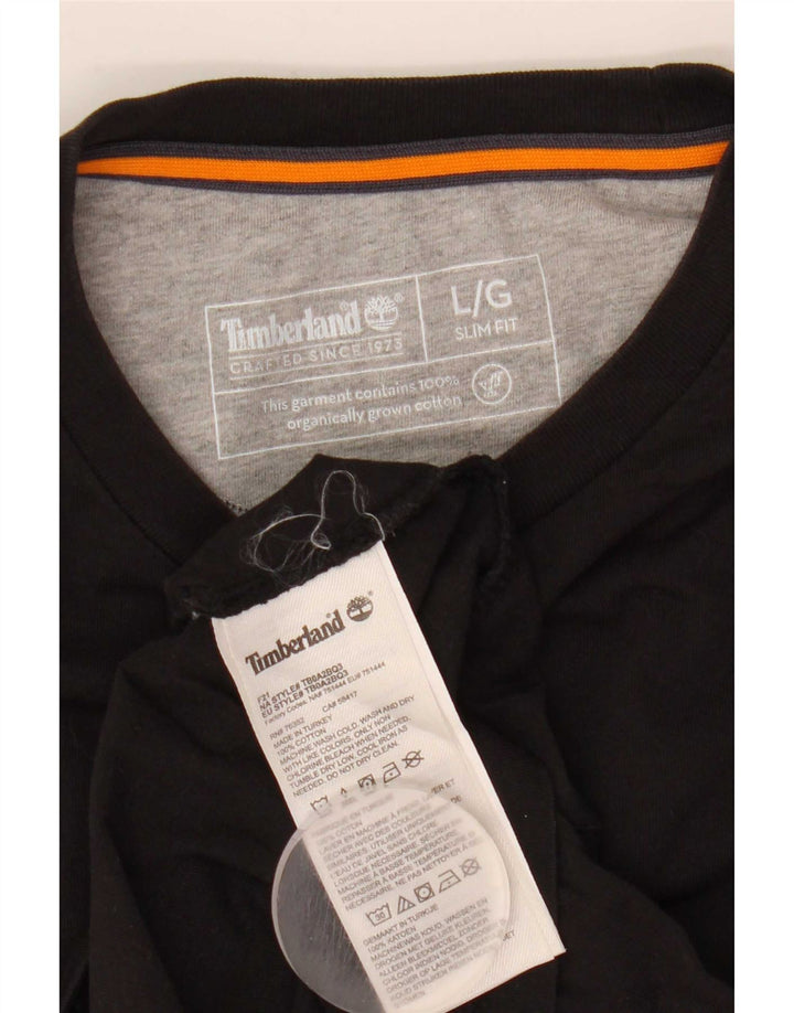 Timberland Herre Slim Fit Top Langærmet Stor Sort Bomuld